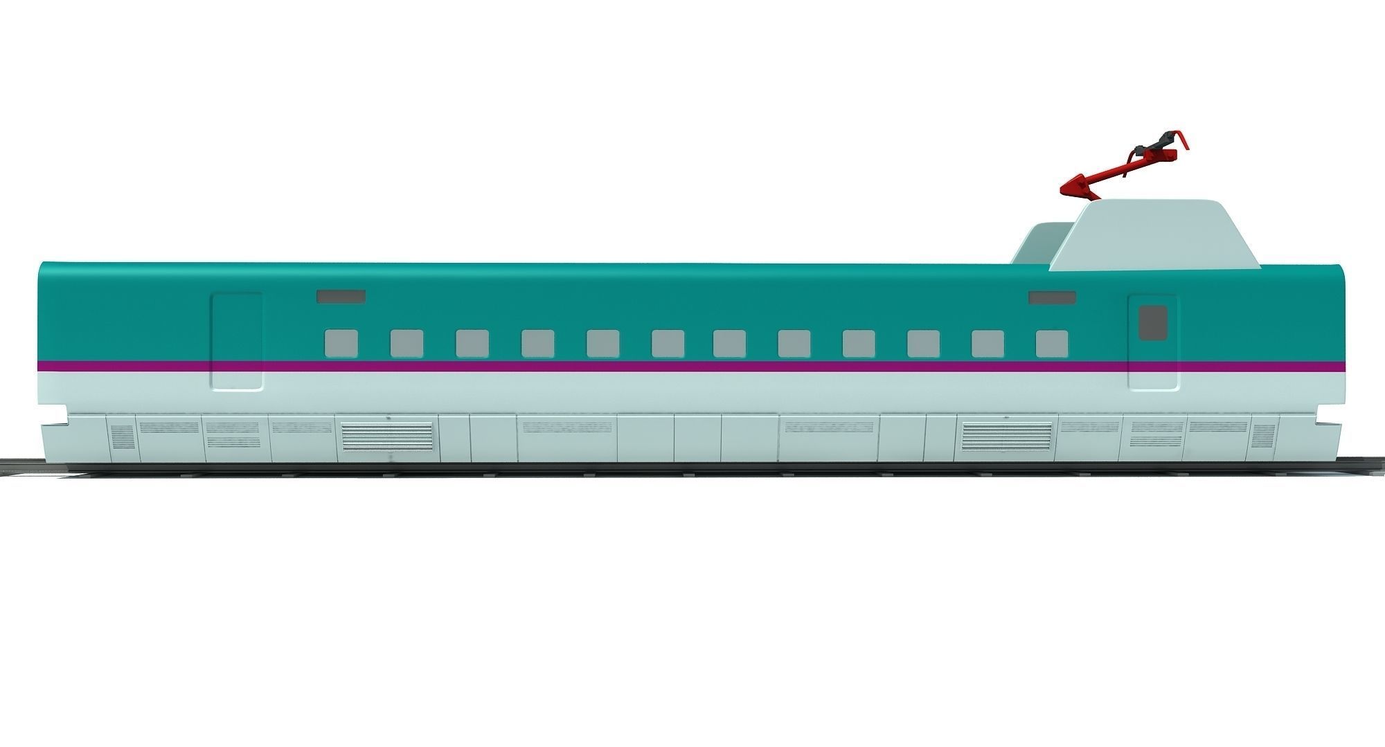 Speed Train Passenger Car 3D model_1