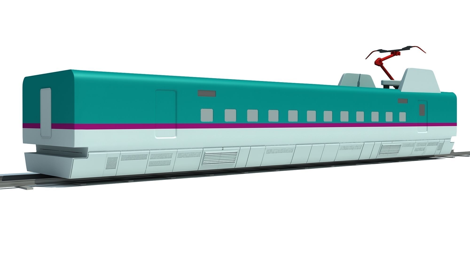 Speed Train Passenger Car 3D model_7