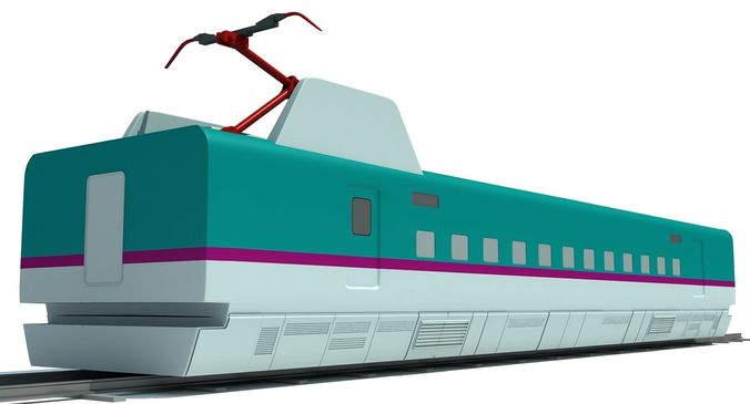 Speed Train Passenger Car 3D model