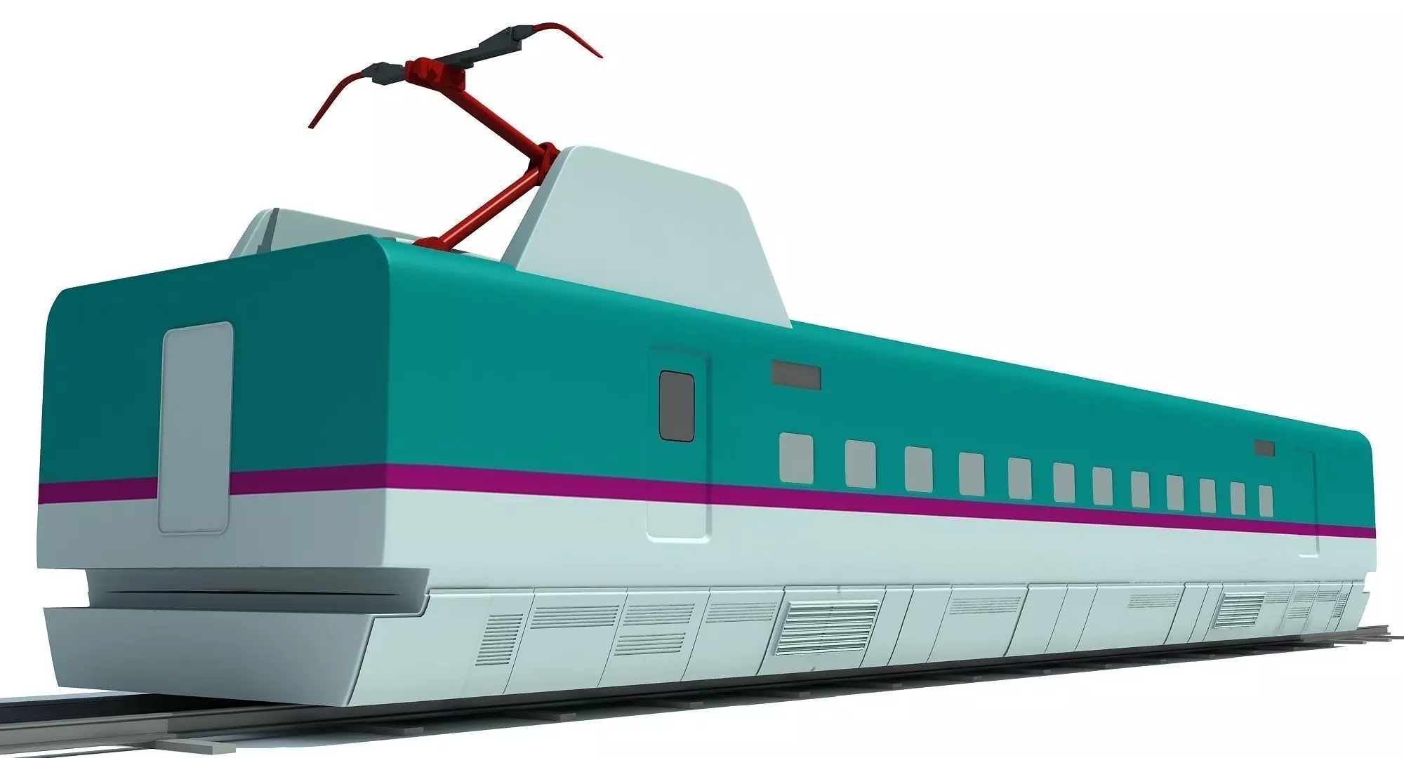 Speed Train Passenger Car 3D model_0