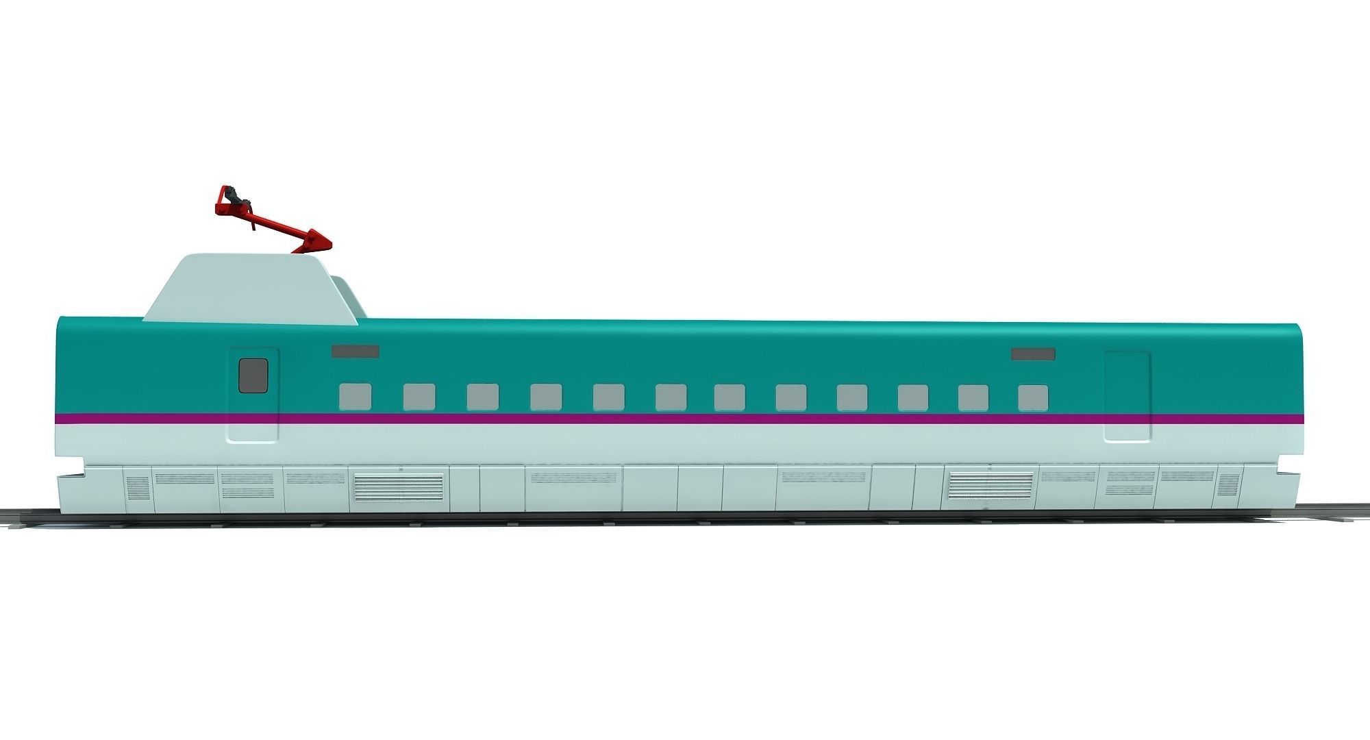 Speed Train Passenger Car 3D model_3