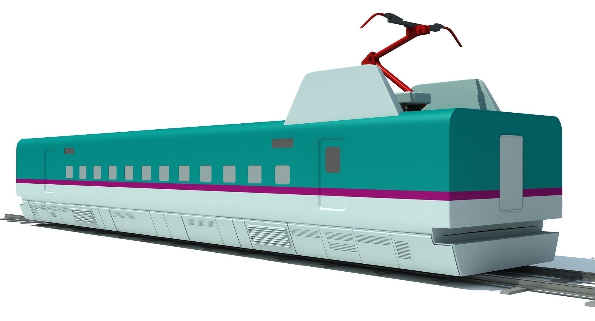 Speed Train Passenger Car 3D model_6