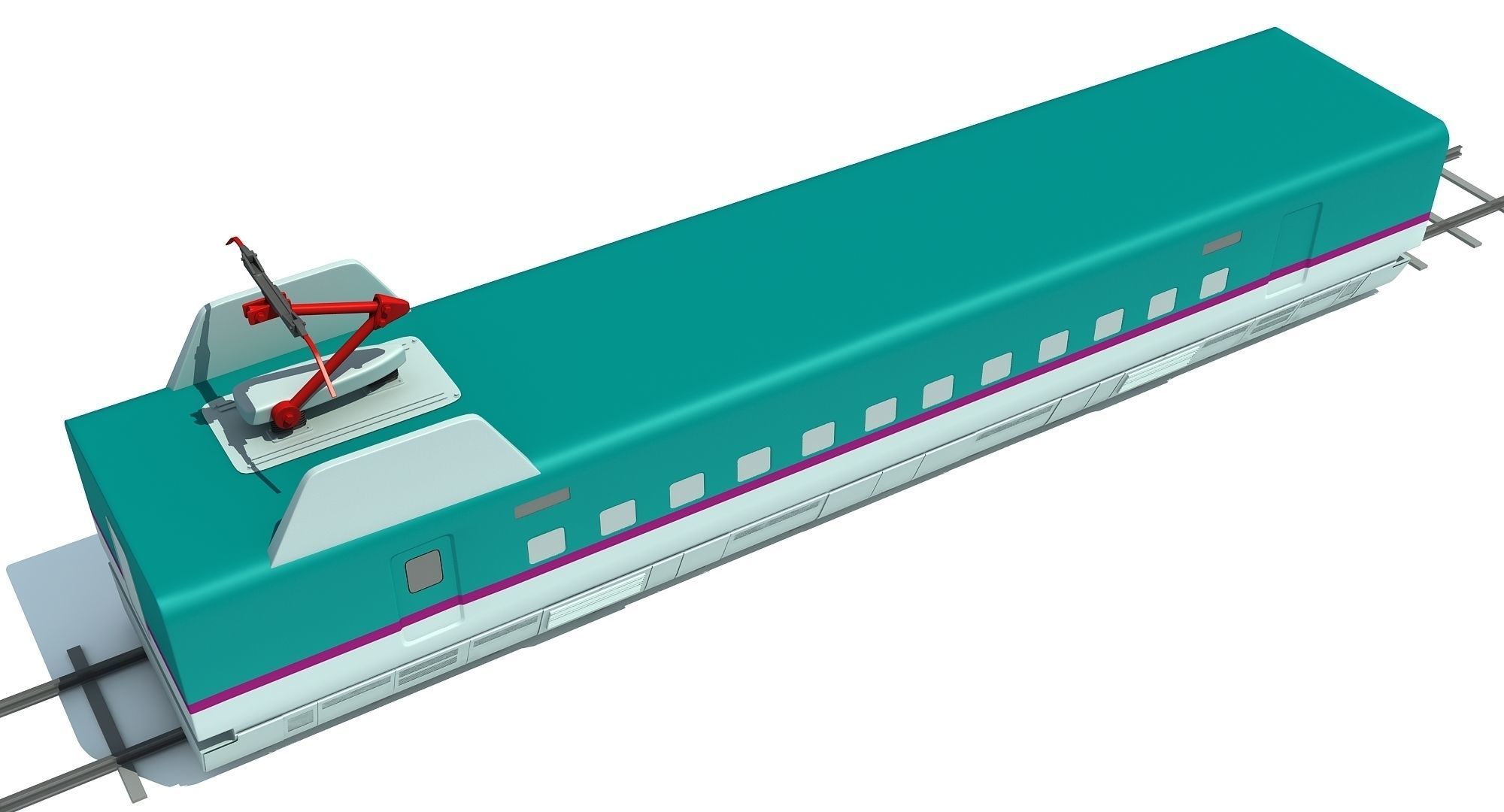 Speed Train Passenger Car 3D model_2