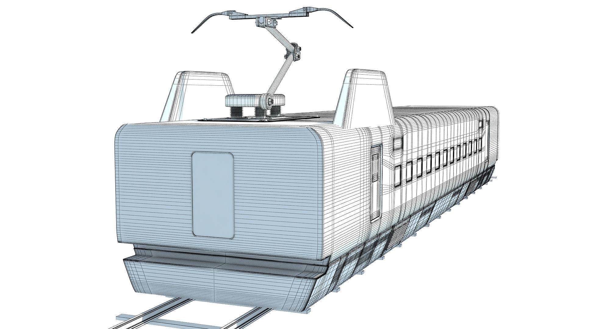 Speed Train Passenger Car 3D model_8