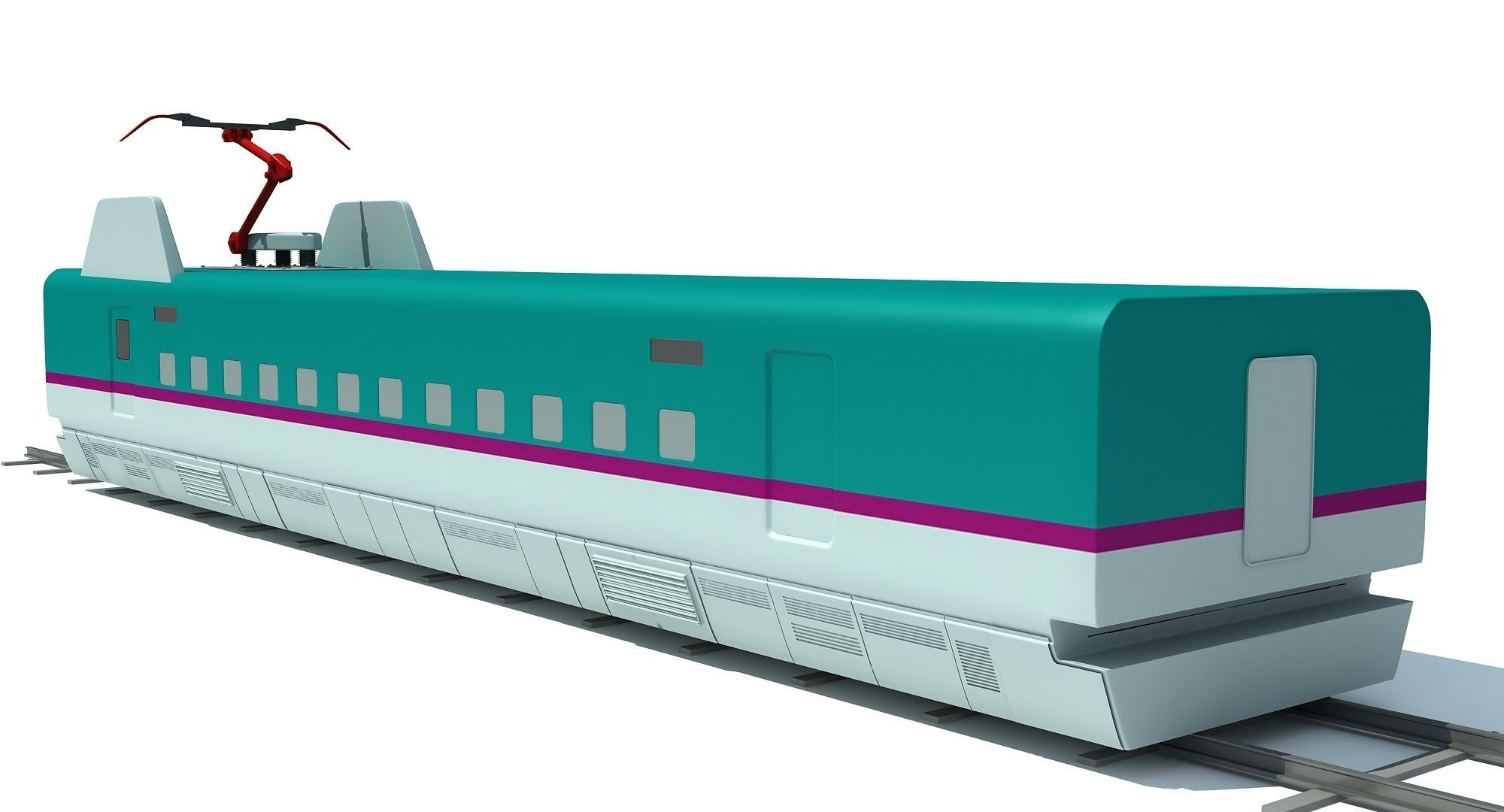 Speed Train Passenger Car 3D model_5