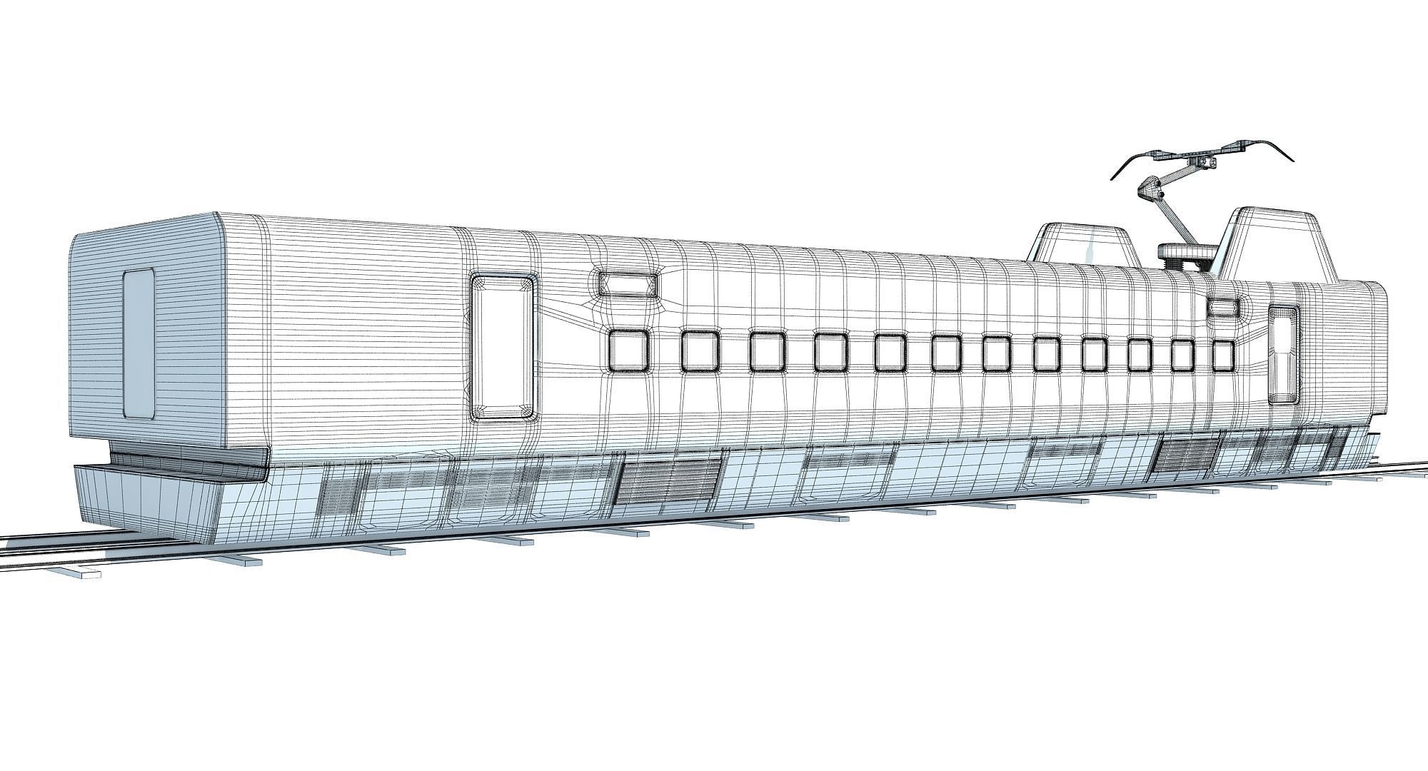 Speed Train Passenger Car 3D model_10