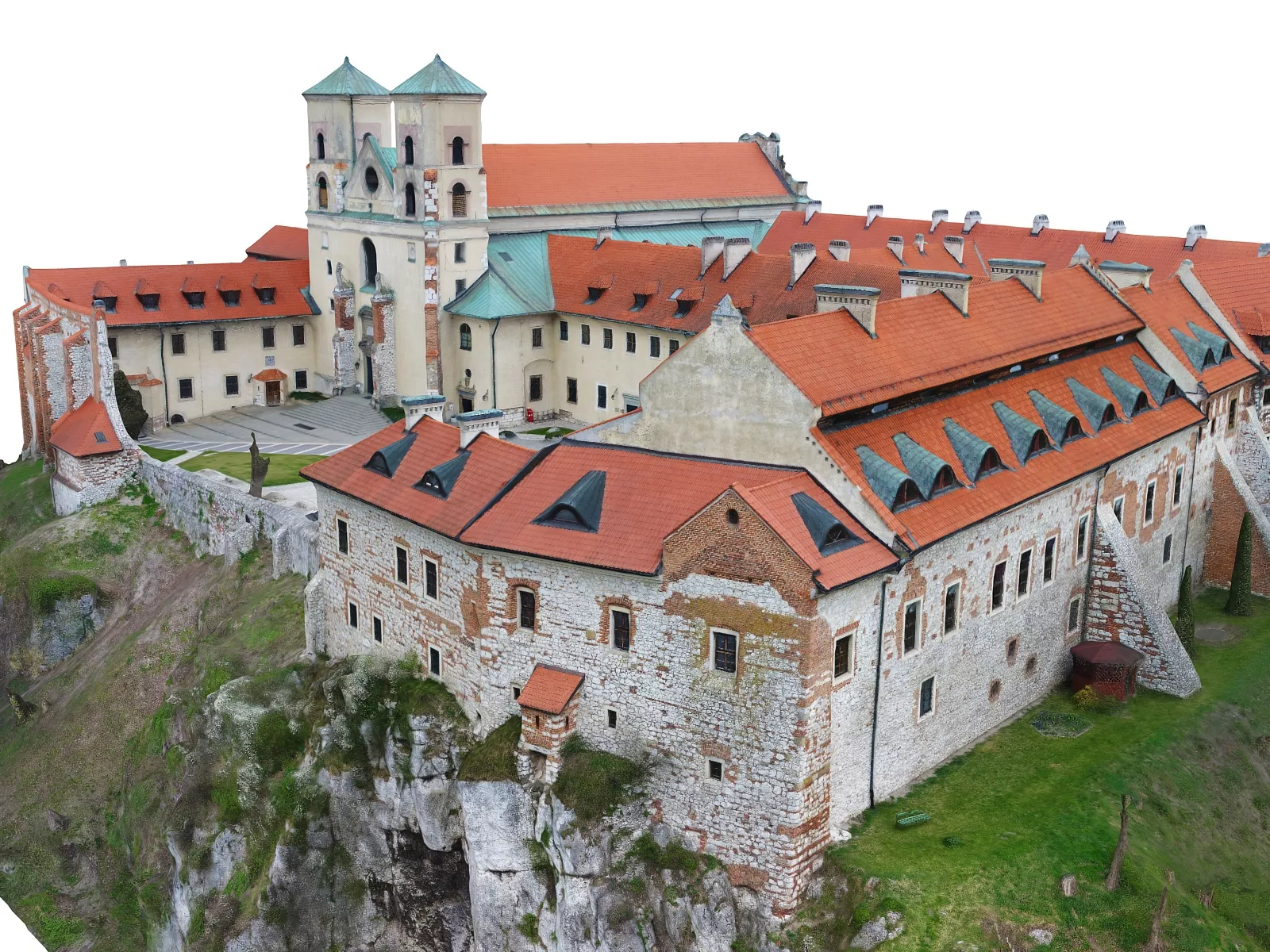 Monastery in the mountains HD 24K Low-poly 3D model