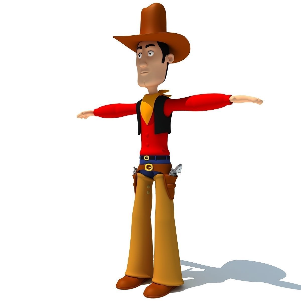 Cartoon Cowboy Character 3D model_2