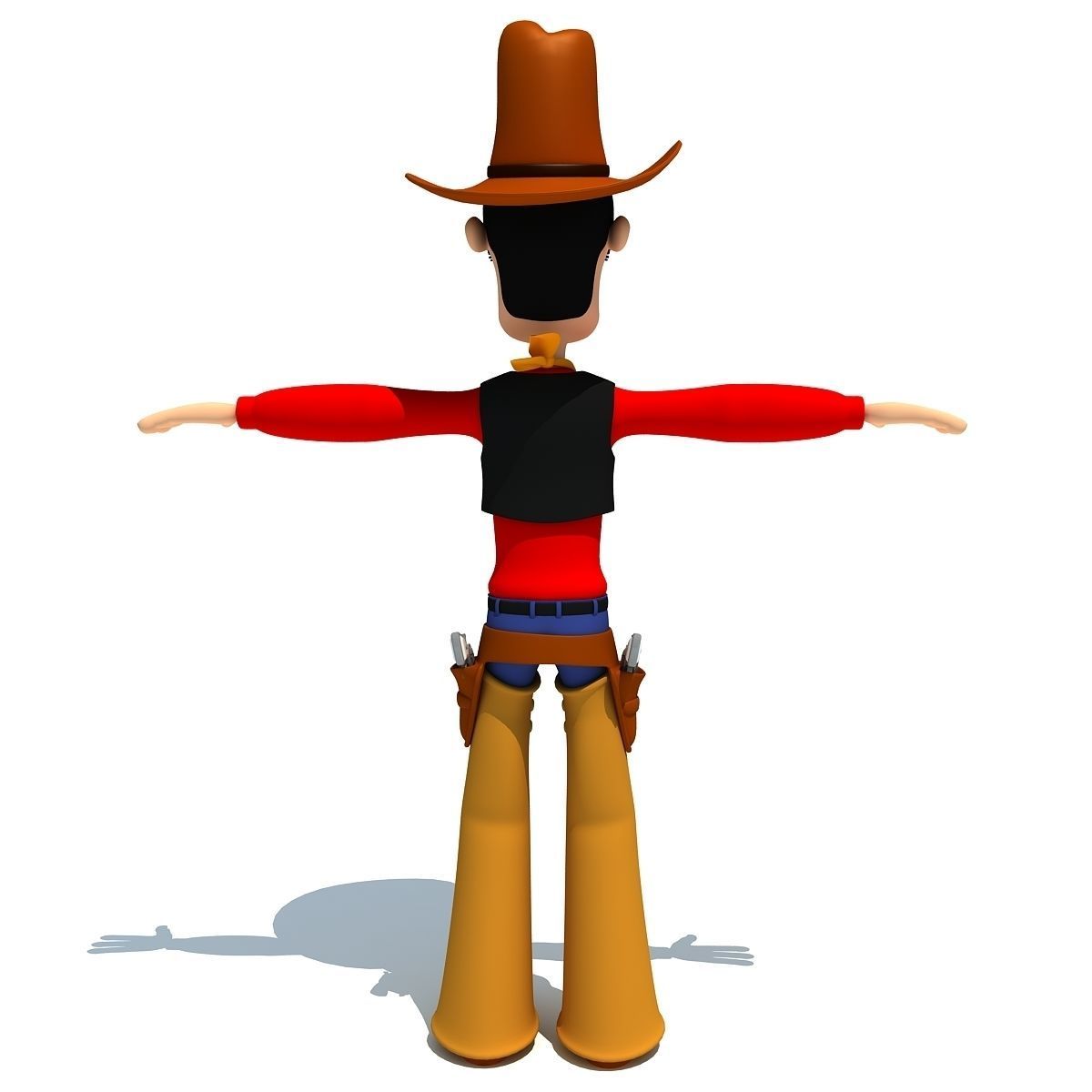 Cartoon Cowboy Character 3D model_4