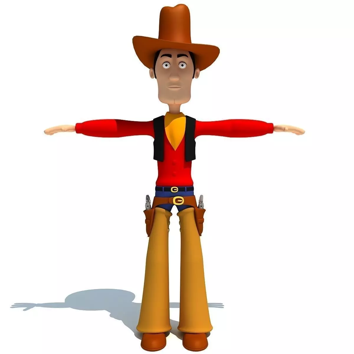 Cartoon Cowboy Character 3D model_0