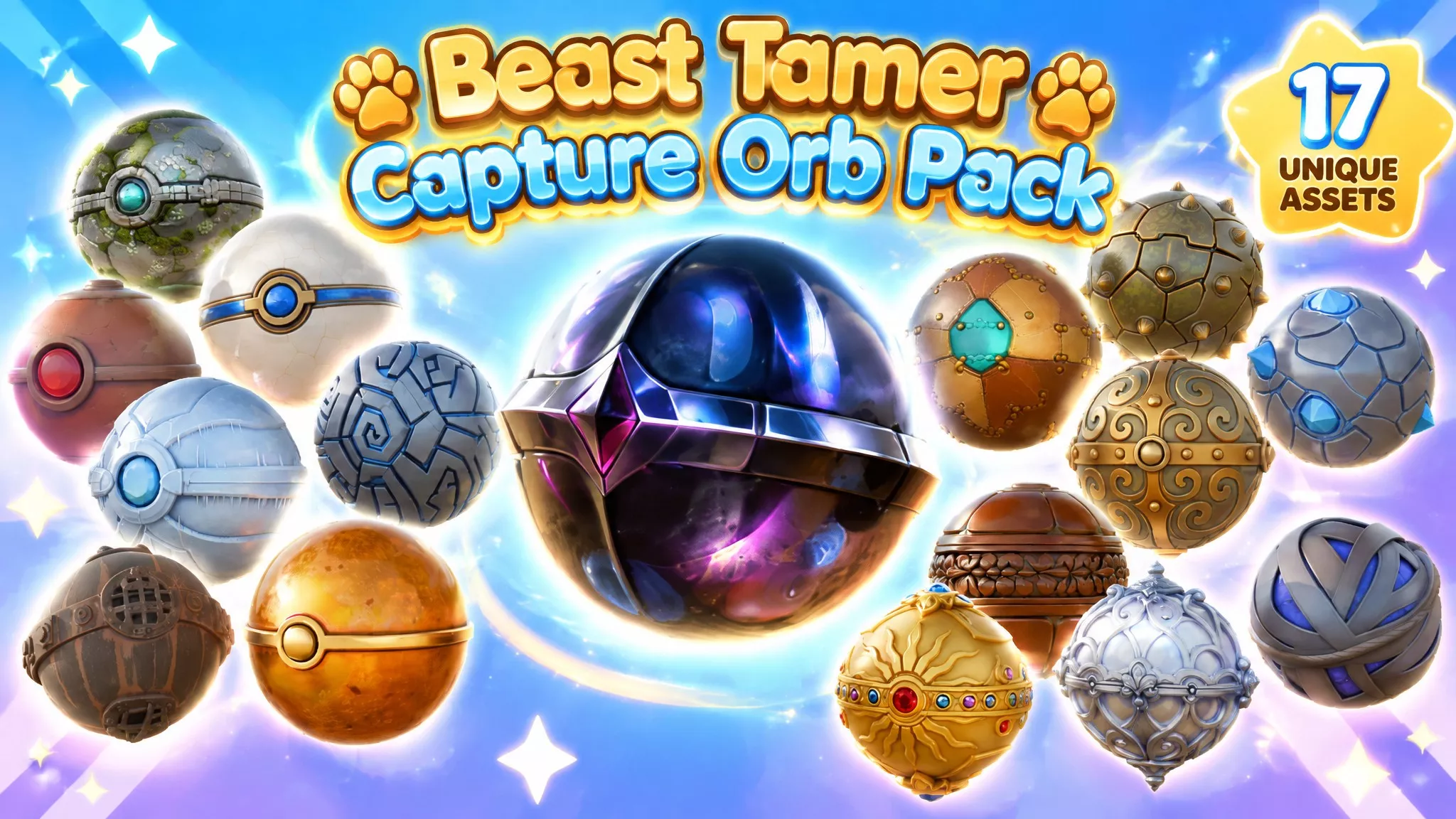 Beast Tamer Capture Orb Pack Low-poly 3D model