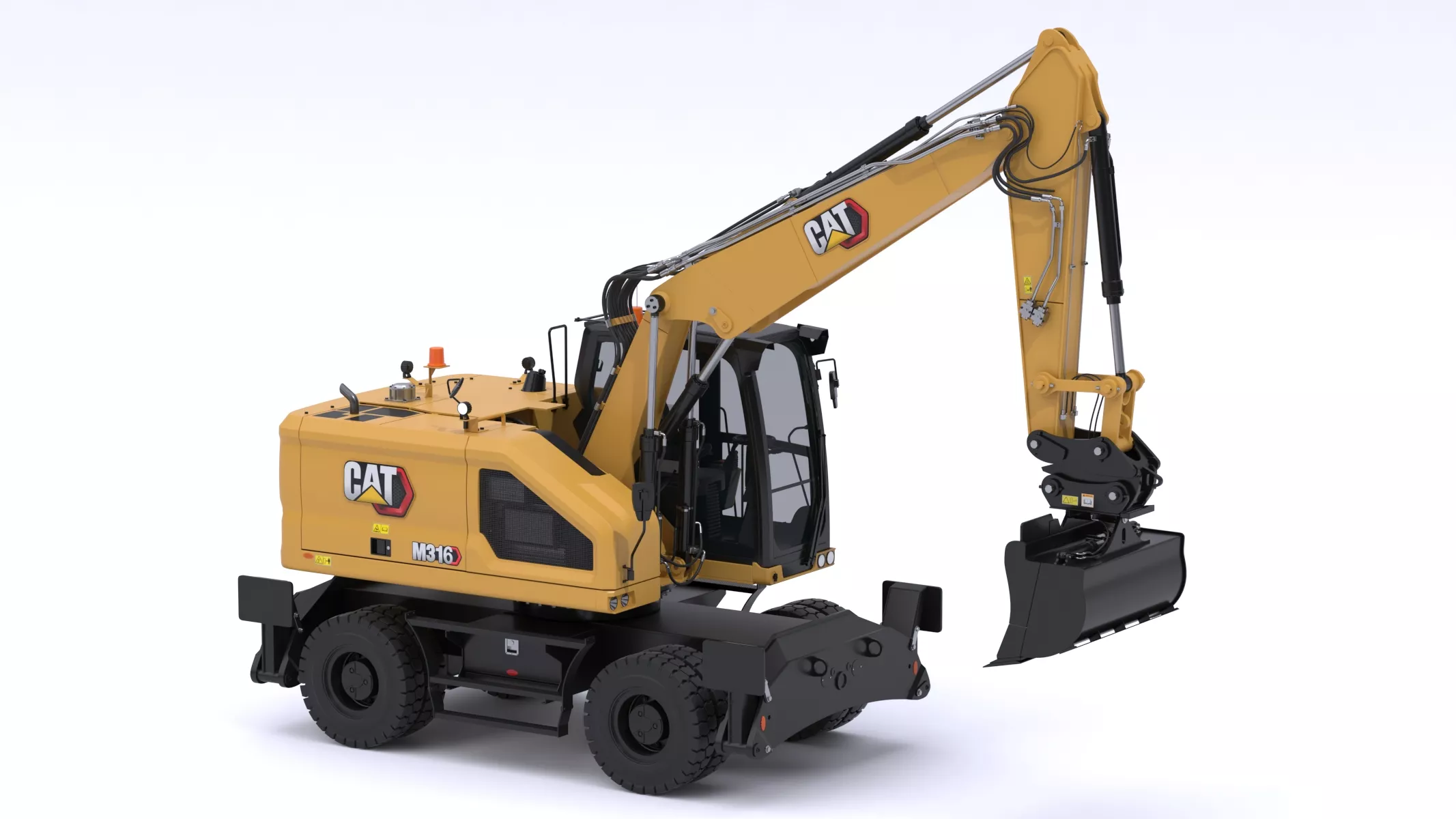CAT Wheel Excavator M316 Tier 4 Stage V 3D model