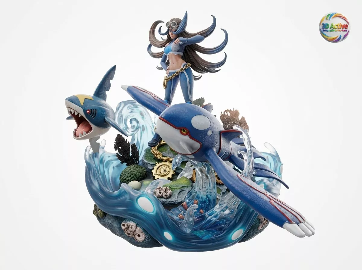 Shelly Sharpedo and Kyogre - Pokemon 3D print model