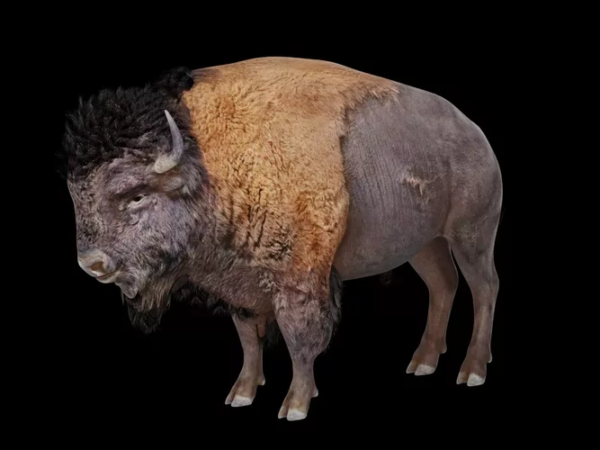 Male American Bison - Realistic Bull Buffalo Wild Animal