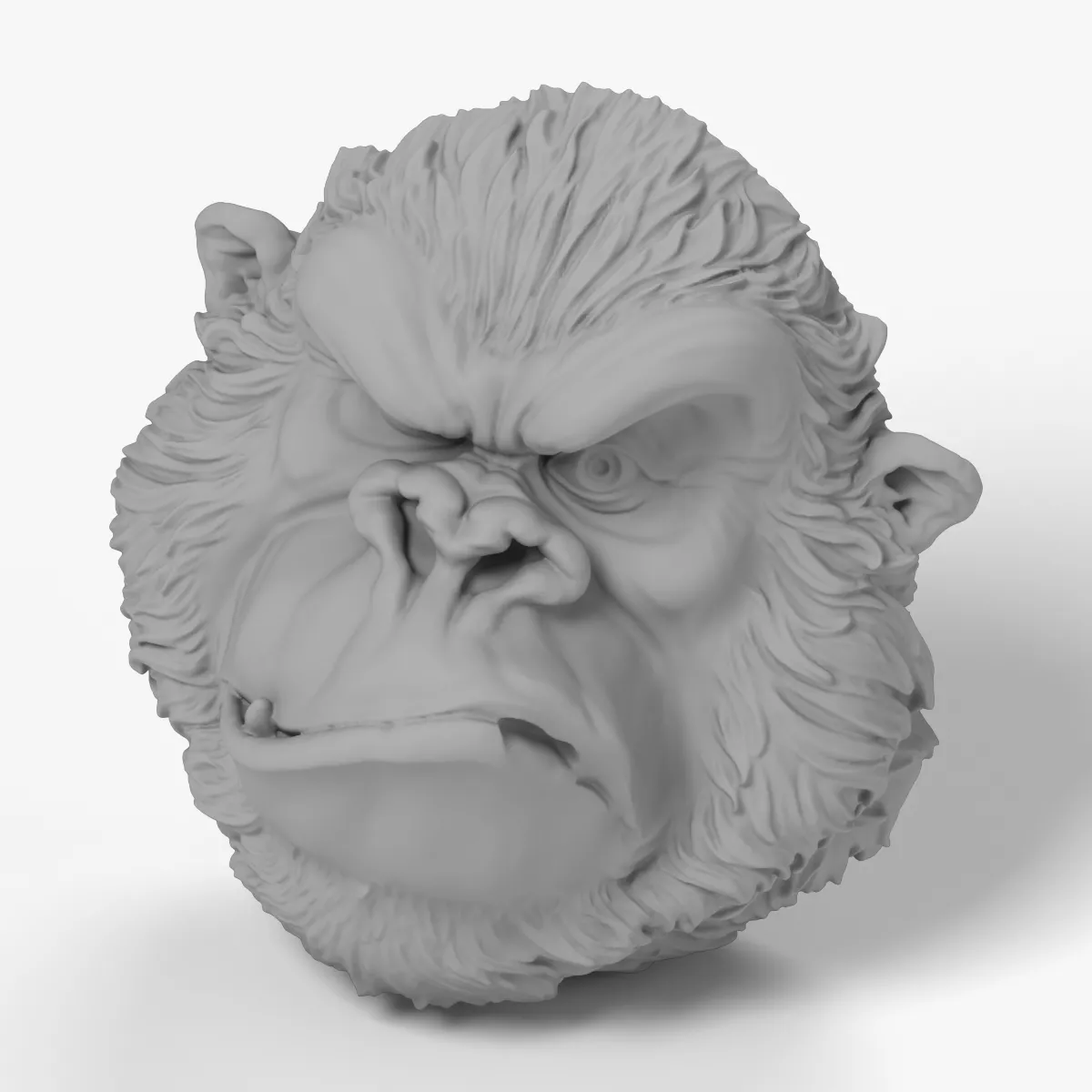 gorilla sculpture ape head primate art gorilla bust 3D print model