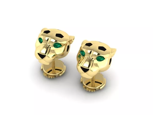 Panthere earrings Jewelry Gold 3D print model
