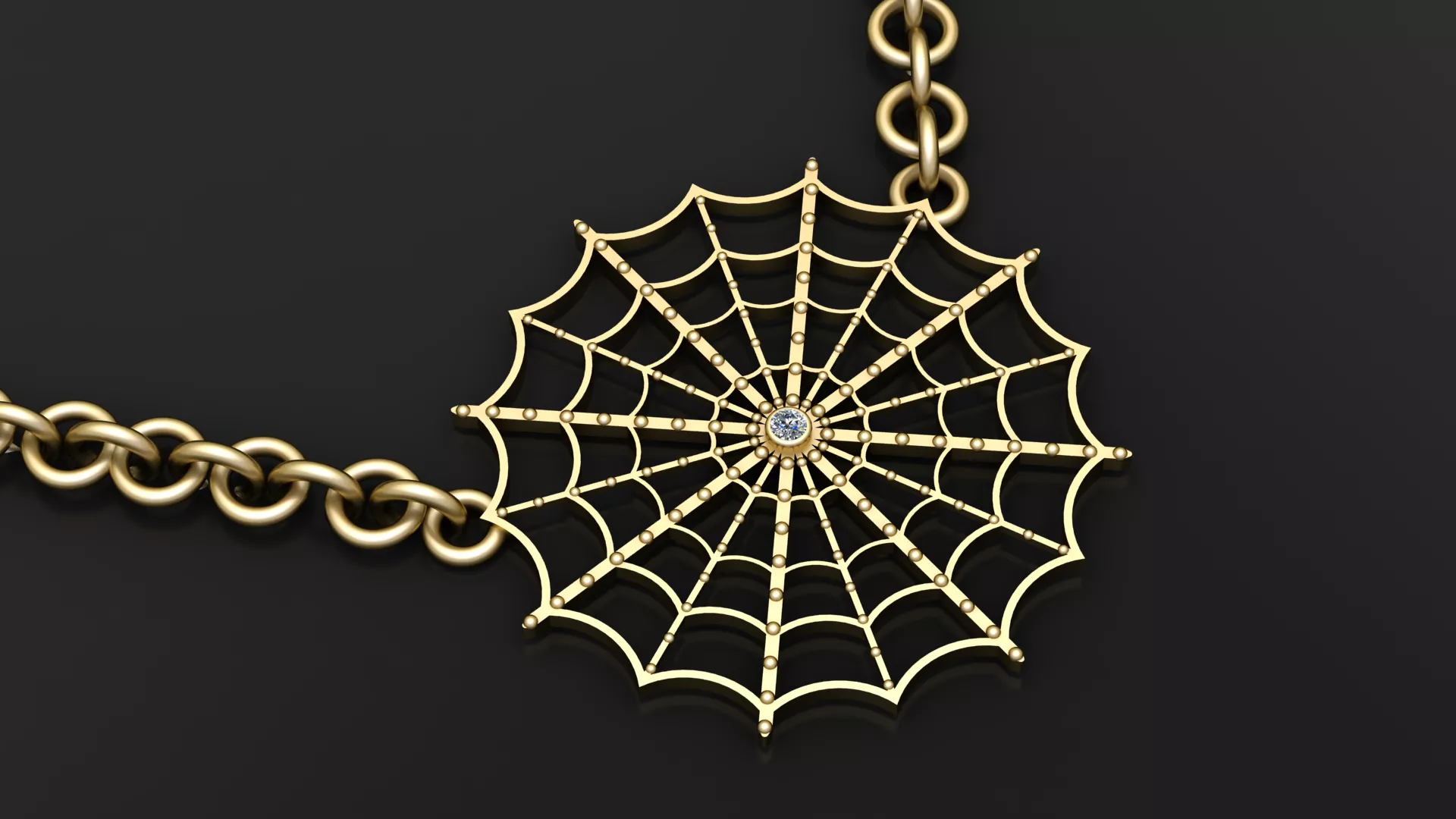 Diamond Spider Web Pendant 3D print model