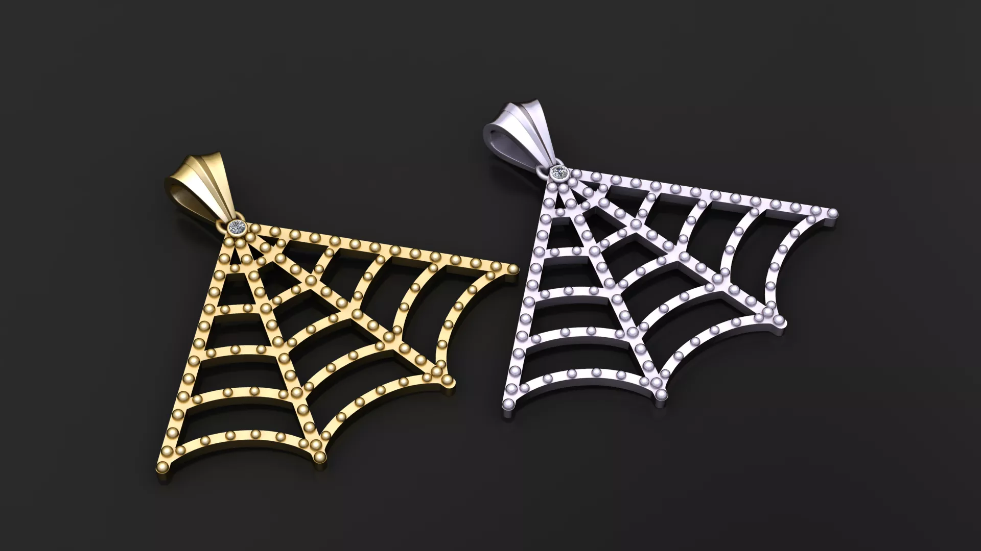 Spider Web Corner Pendant 3D print model