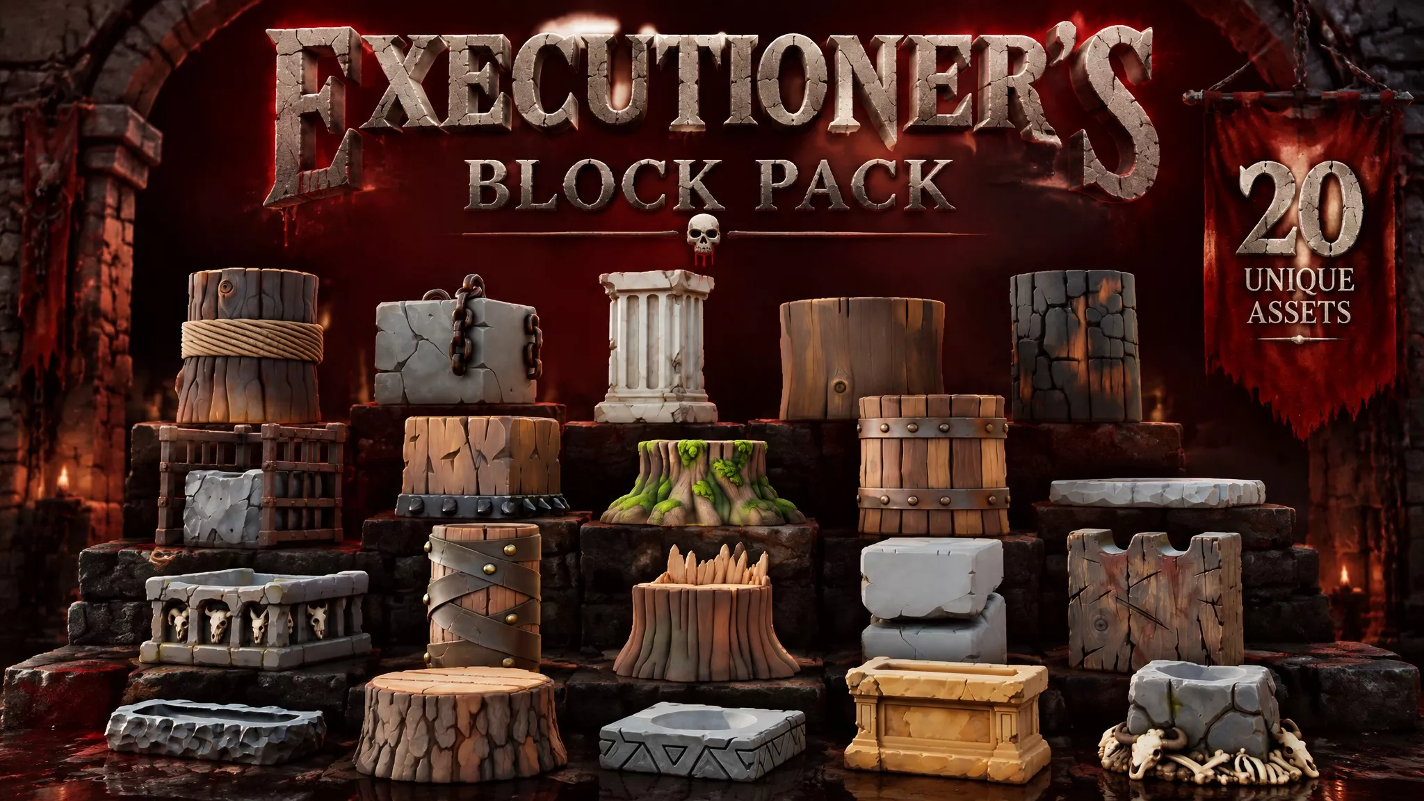 Executioners Block Pack Low-poly 3D model