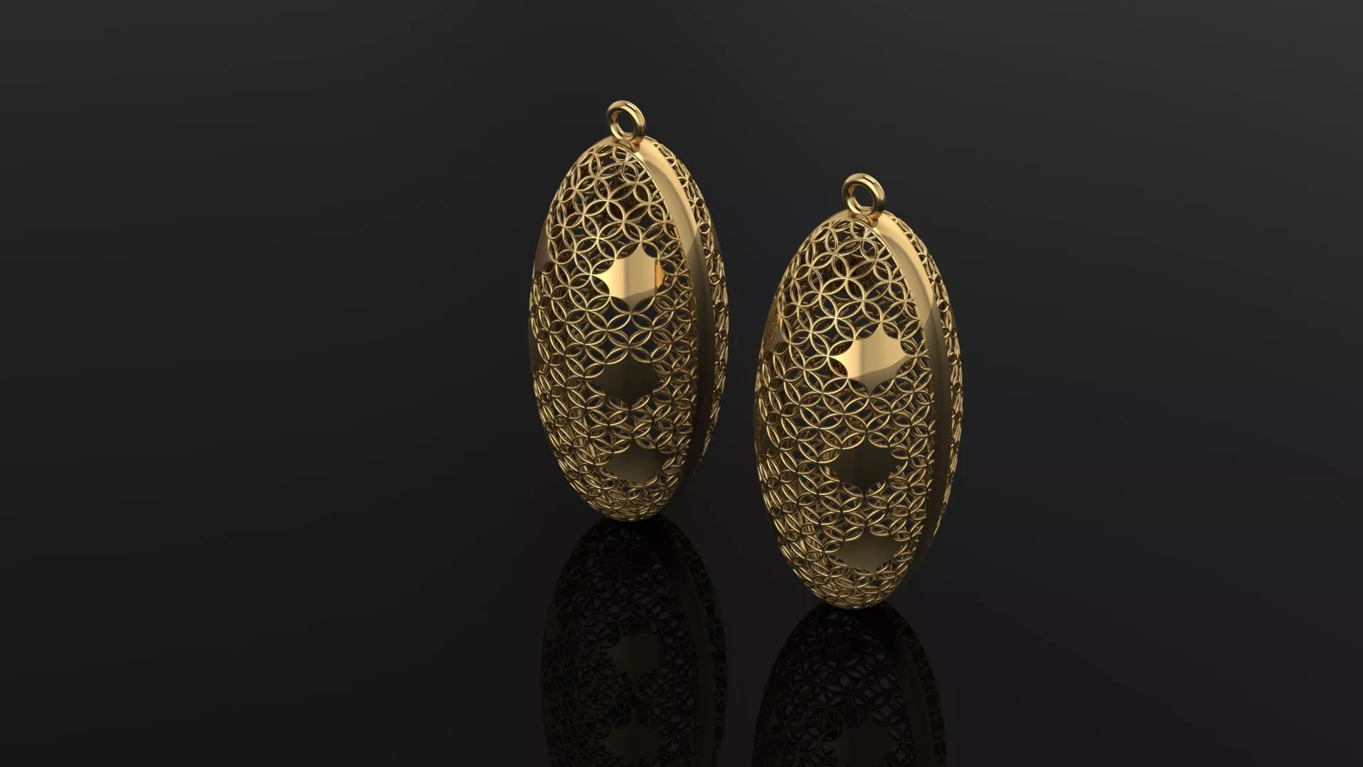 Large Fusion Cut Earrings Elegant Faceted Statement Jewelry 3D print model