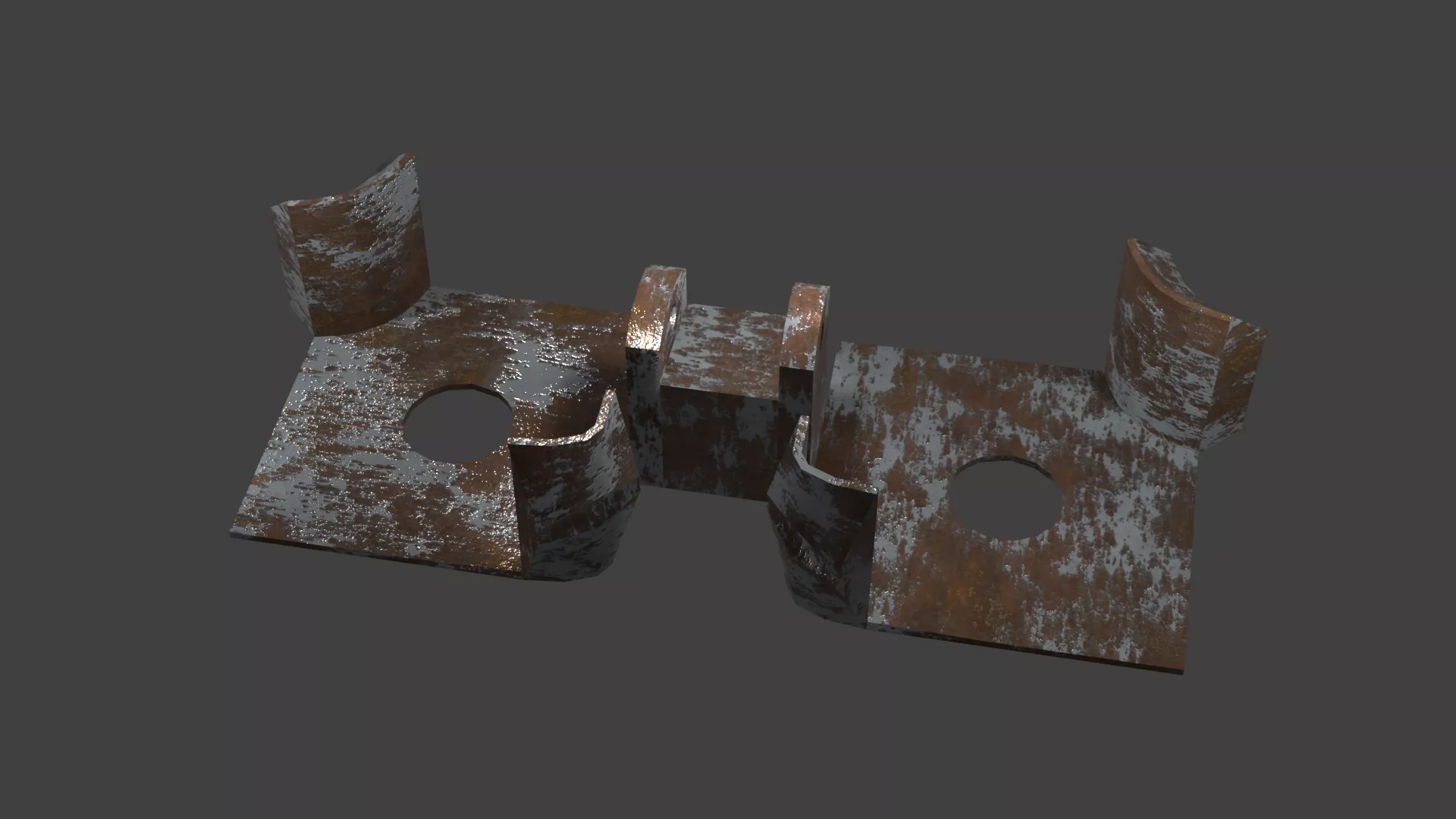Mechanical flange for scifi animation Low-poly 3D model