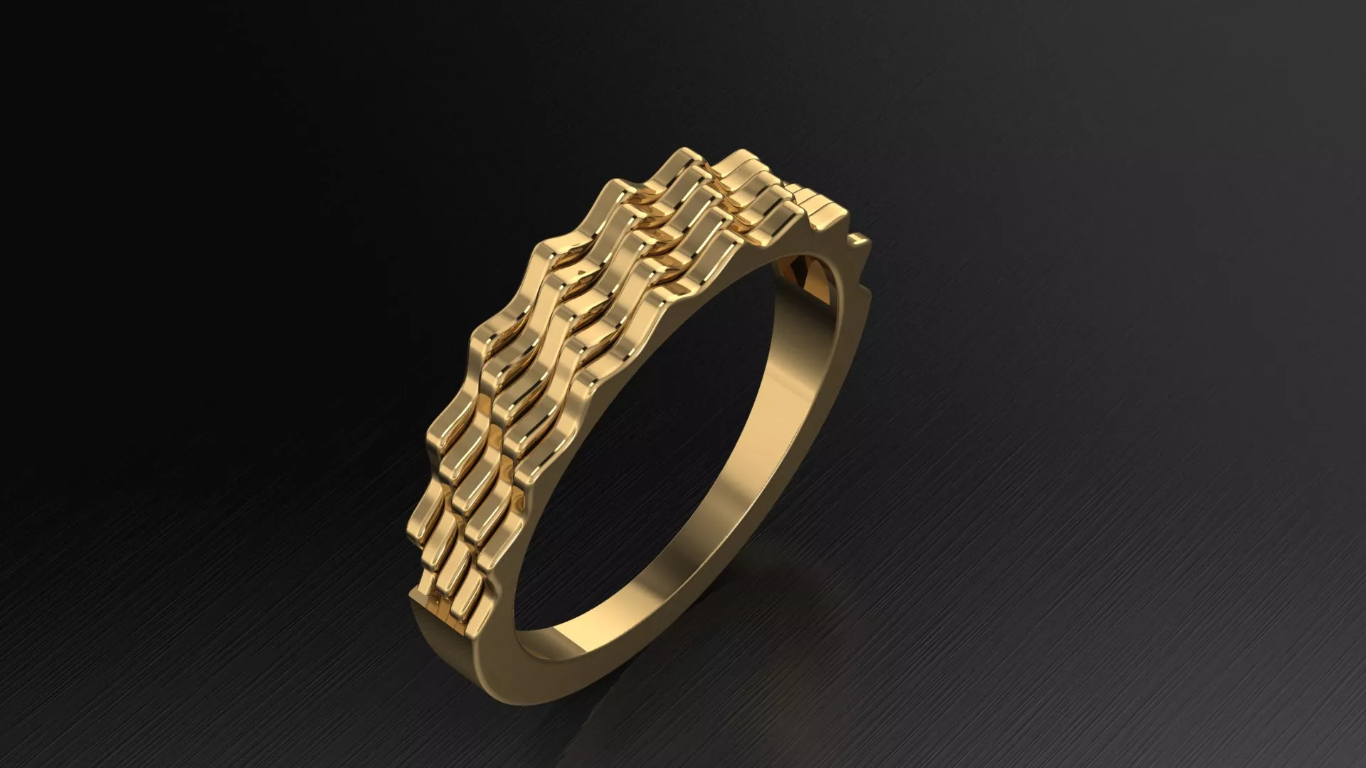 Rotating Repeating Pattern Ring Elegant Geometric Jewelry 3D print model