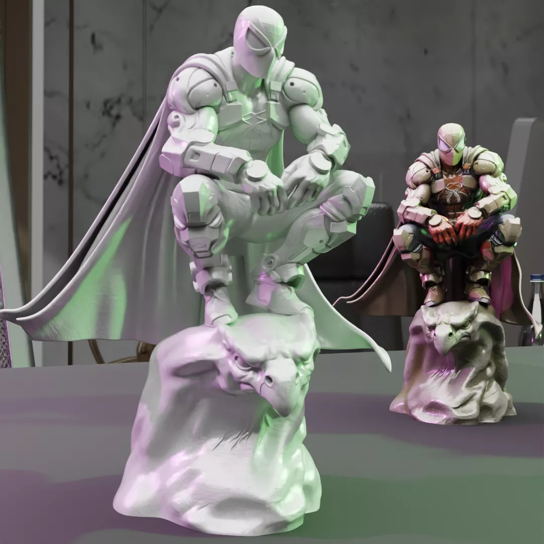 Armored Caped Vigilante Gargoyle Superhero Bust STL 3D print model