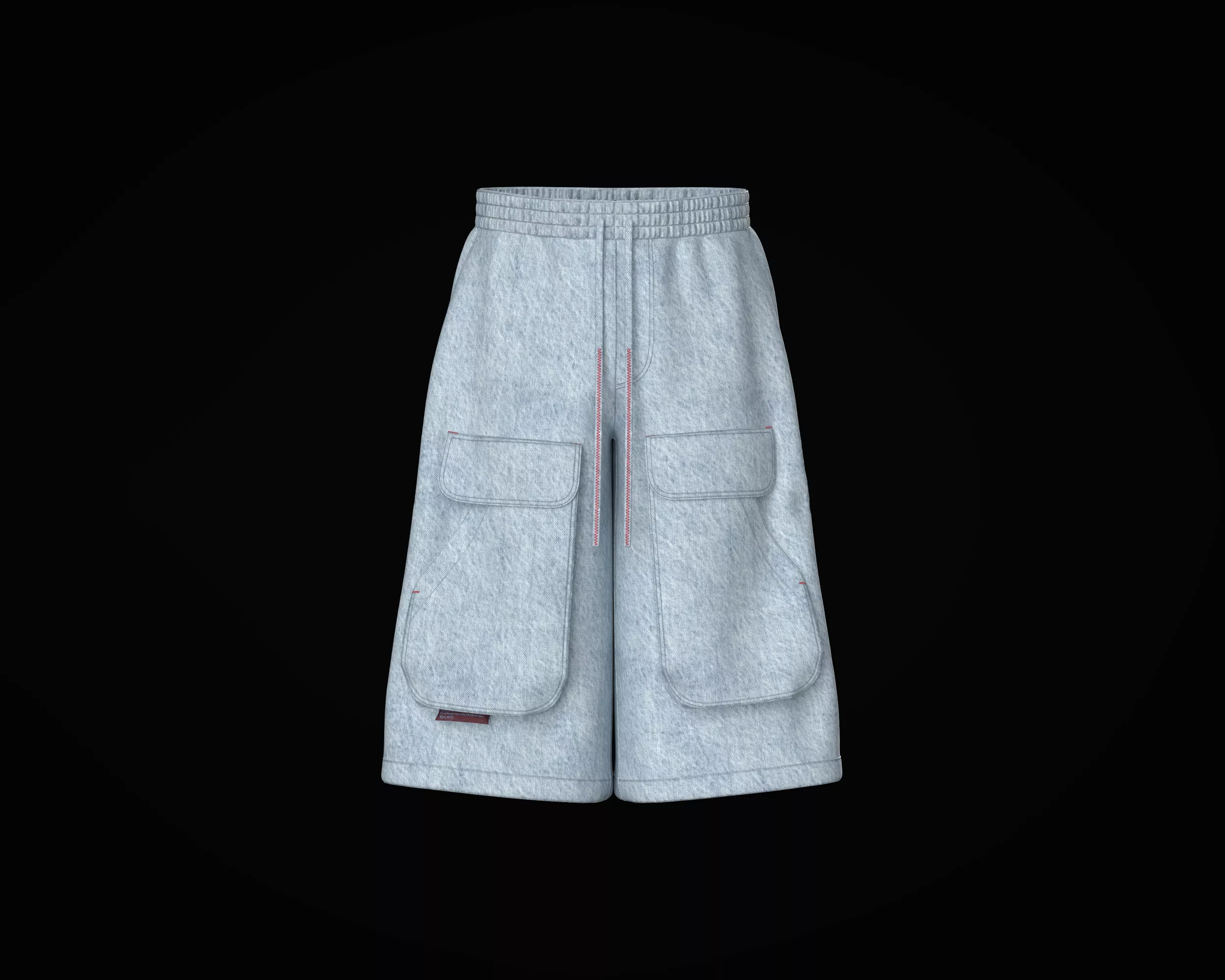 Mens baggy shorts with big patch pocket 3D model | CGTrader