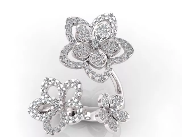 Diamond Floral Ring Graff 3D print model