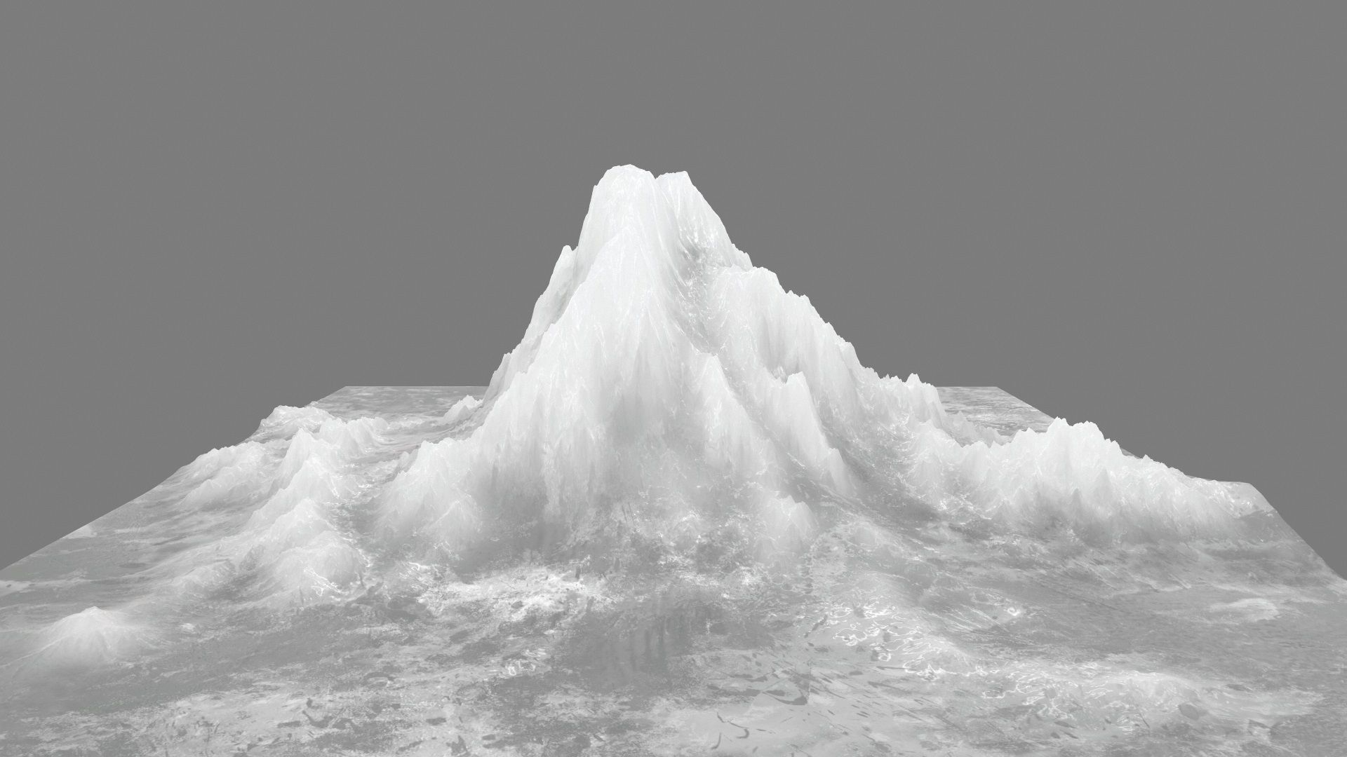 iceberg crystal mountain - cover art Low-poly 3D model_11