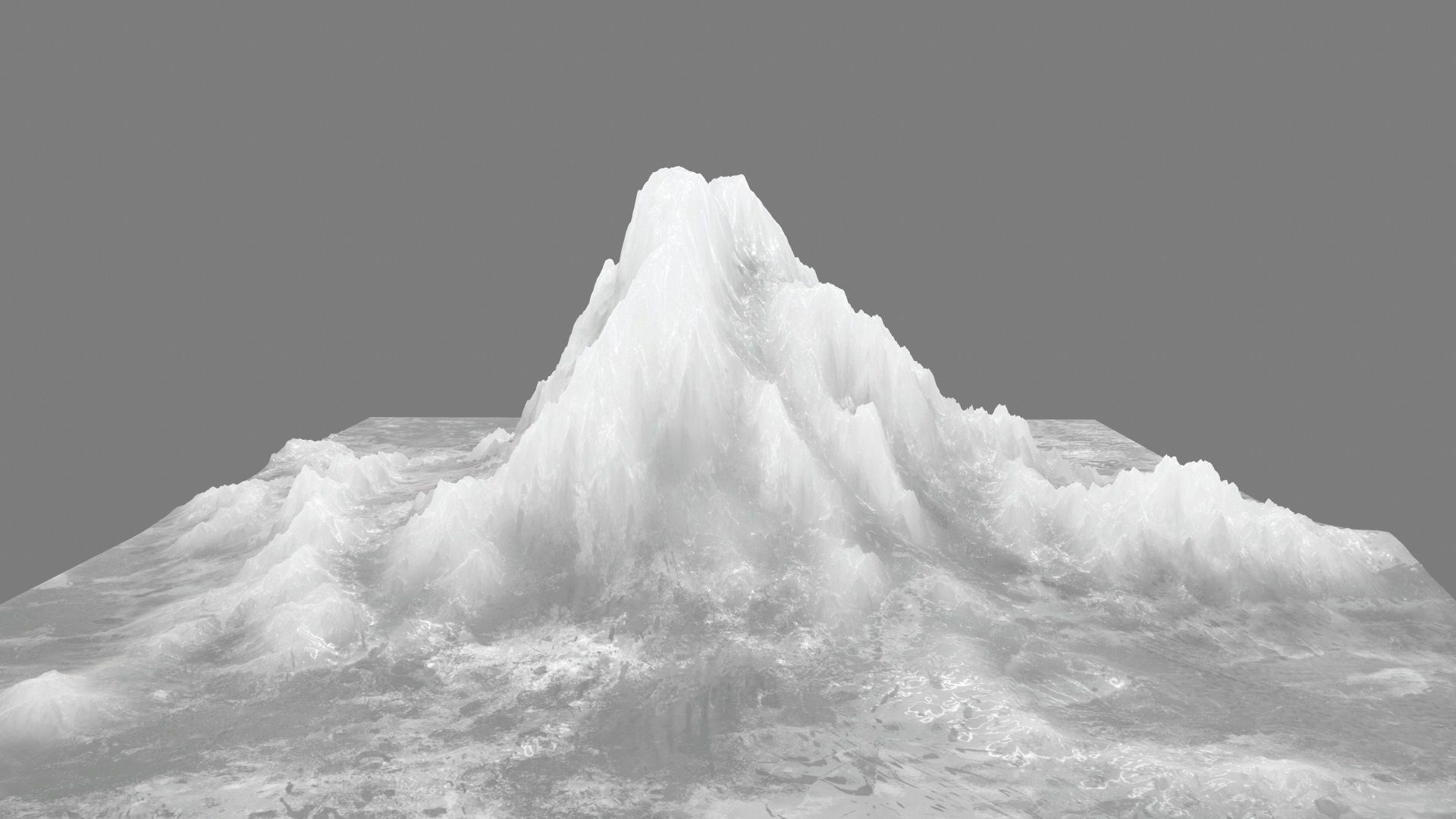iceberg crystal mountain - cover art Low-poly 3D model_2