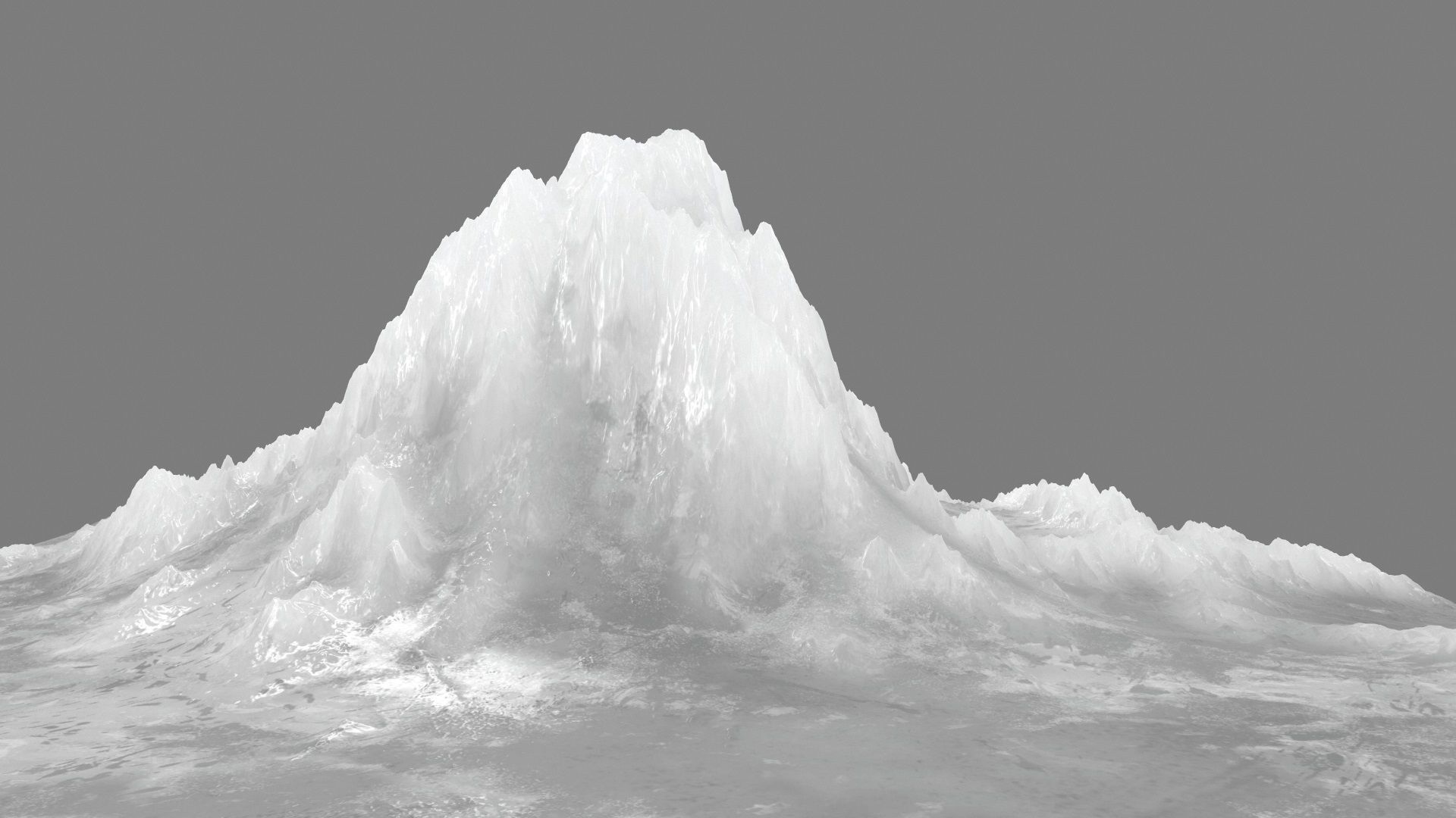 iceberg crystal mountain - cover art Low-poly 3D model_10