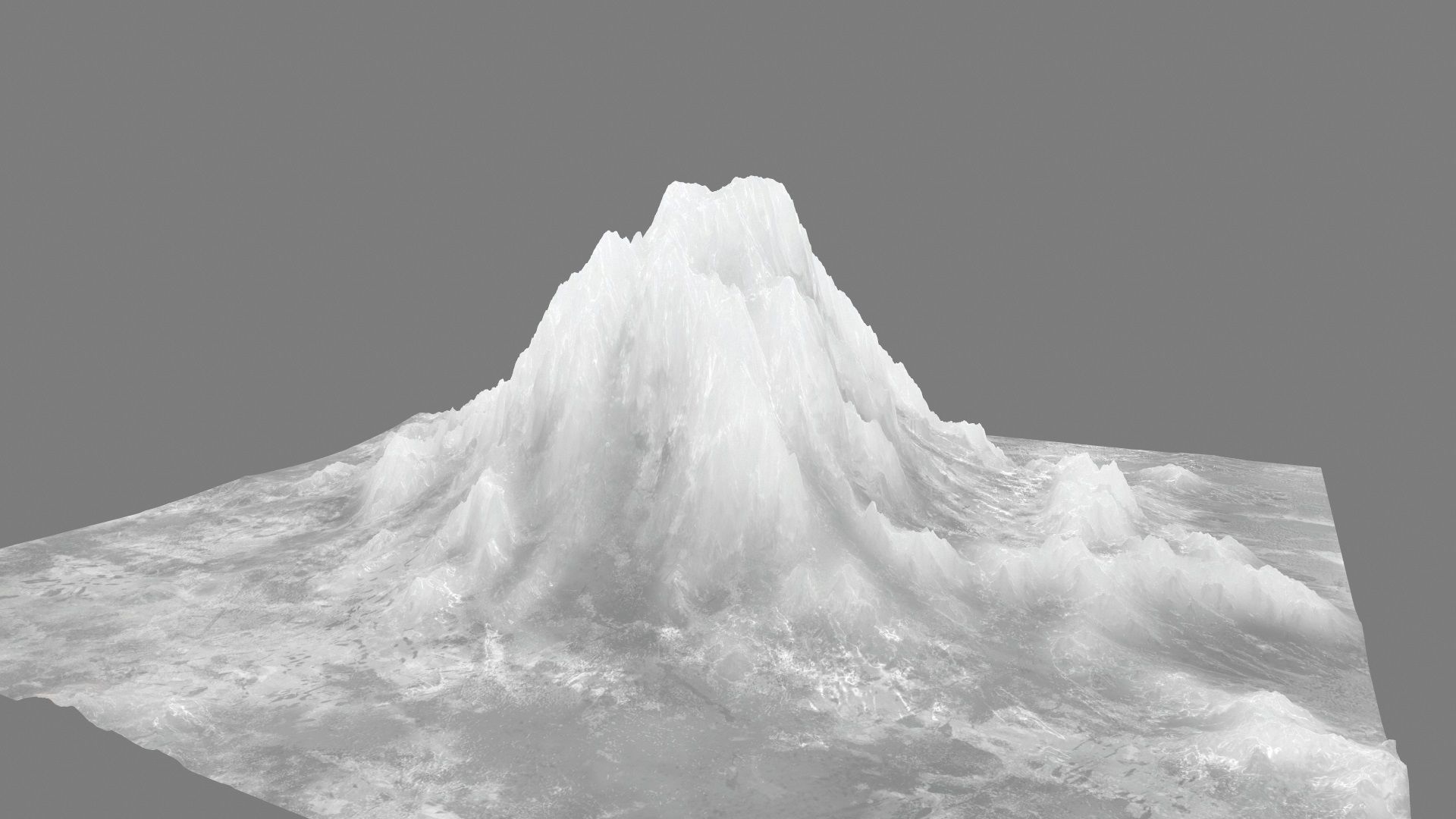 iceberg crystal mountain - cover art Low-poly 3D model_6
