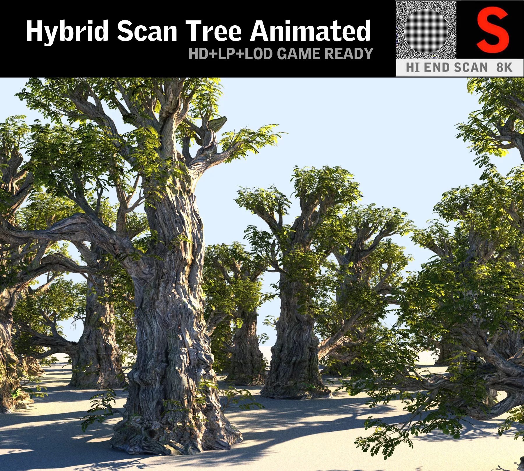 Tree Animated Low-poly 3D model