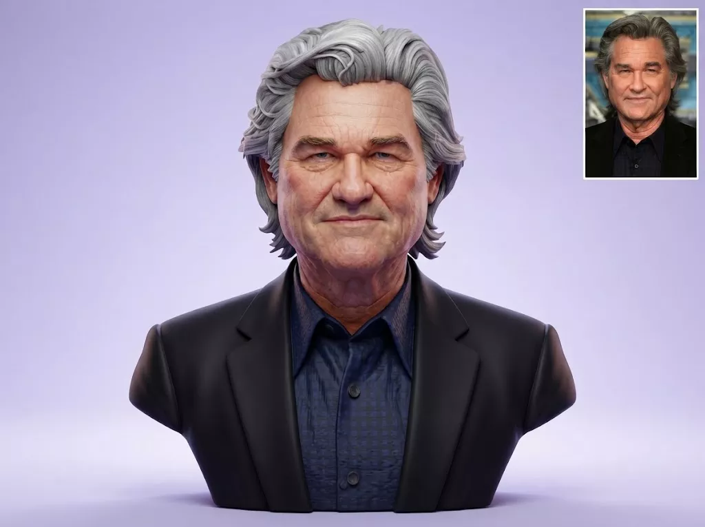Kurt Russell Portrait Bust 3D Printable 3D print model