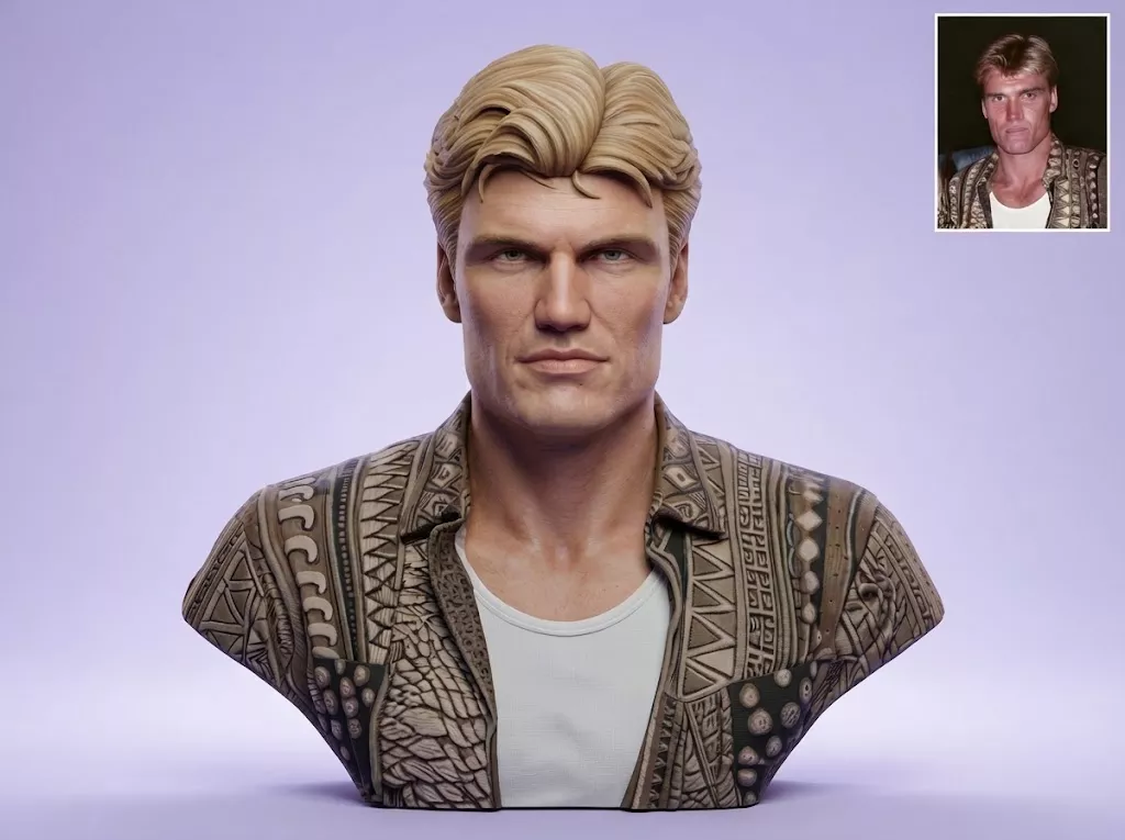 Dolph Lundgren Portrait Bust 3D Printable 3D print model