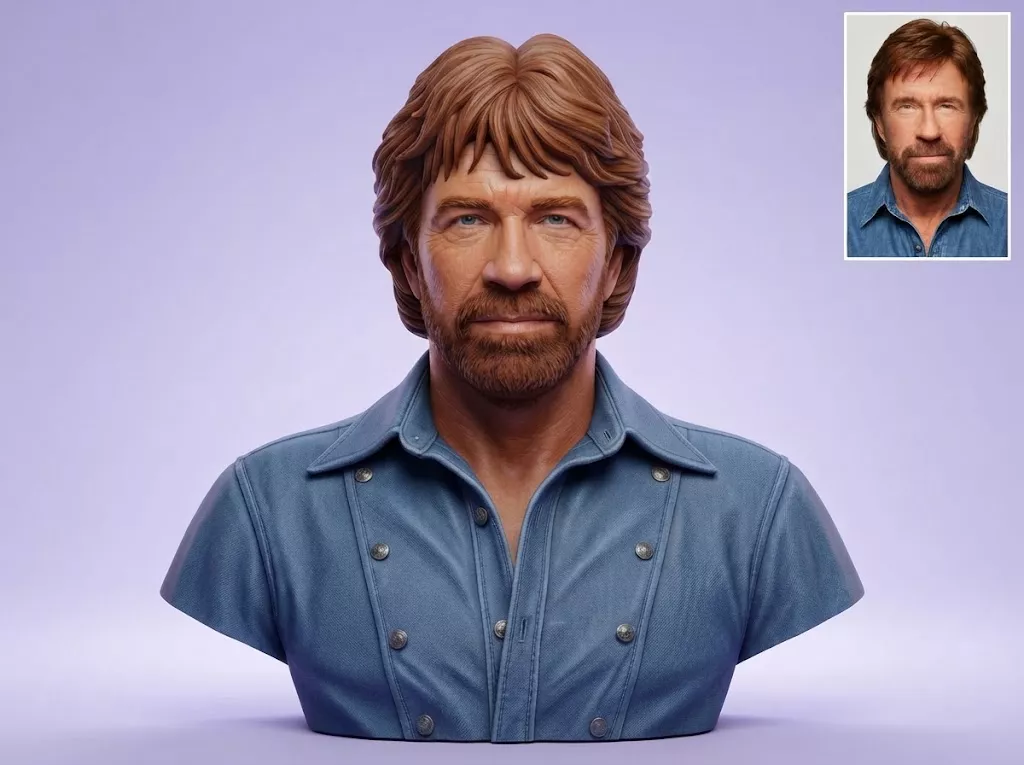 Chuck Norris Portrait Bust 3D Printable 3D print model