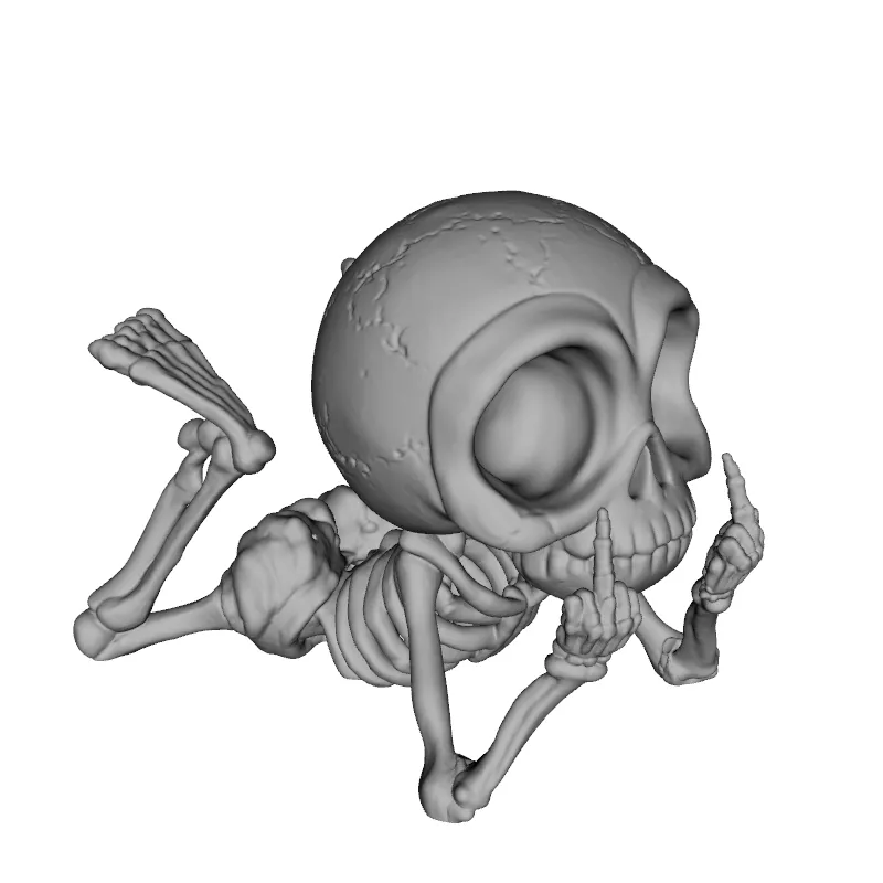 Chill Skeleton Middle Finger Figure 3D print model