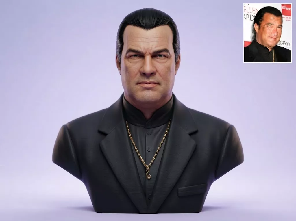 Steven Seagal Portrait Bust 3D Printable 3D print model