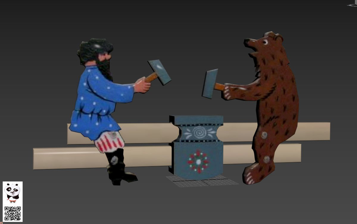 Bogorodskaya toy Blacksmiths 3D print model_8