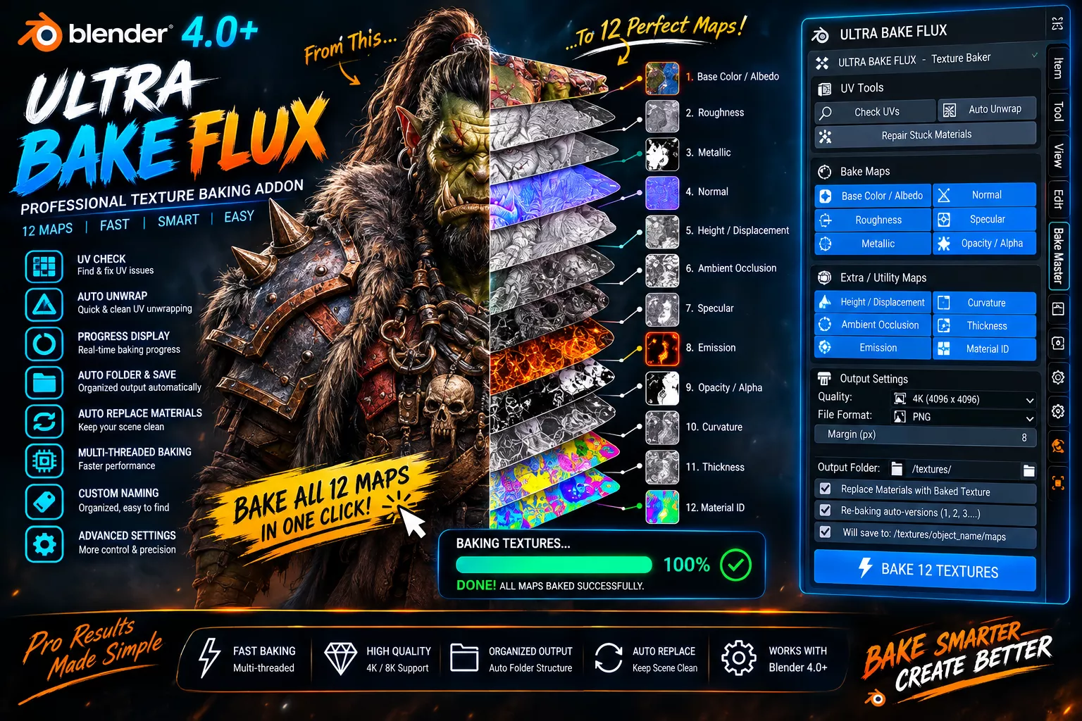 Ultra Bake Flux Bake 12 Texture Maps in One Click Texture