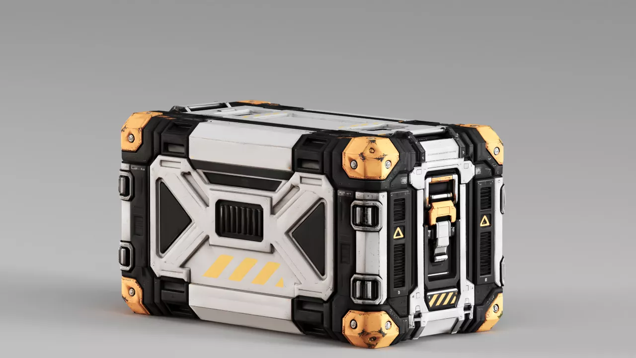 Sci Fi Reinforced Cargo Crate S00505 3D model