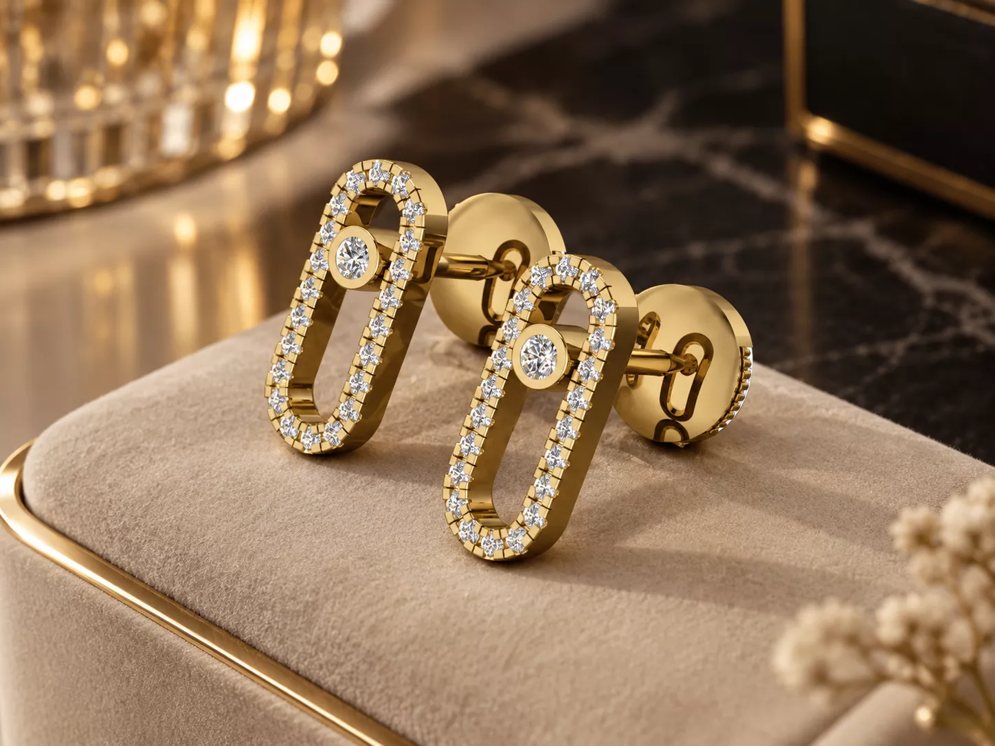 Messika Earrings Brand Luxury Jewelry 3D print model