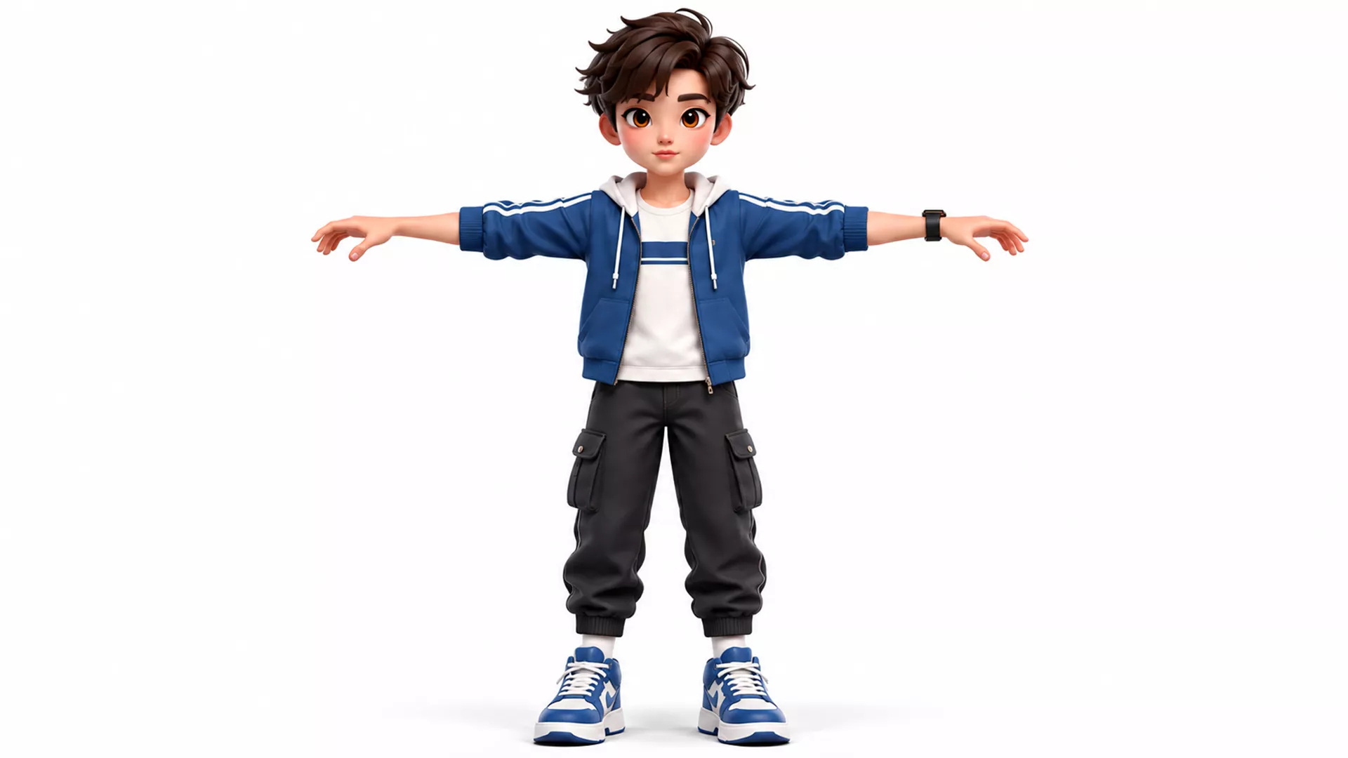 Stylized Young Boy Character Cartoon Teen Gamer Rigged Animated Low-poly 3D model