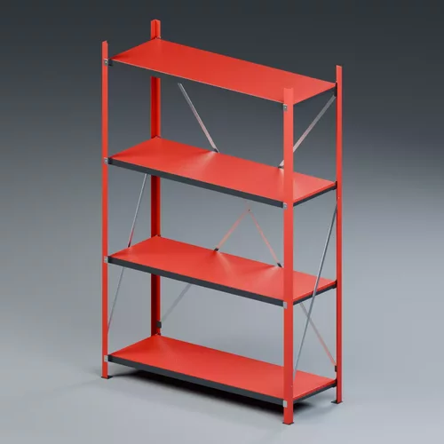 Workshop Steel Shelving Unit 180cm Red and Graphite