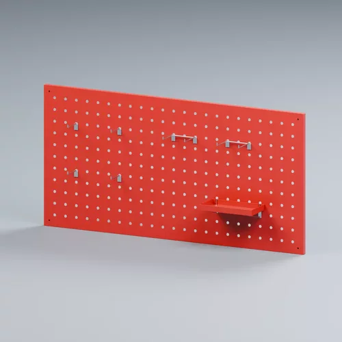 Workshop Pegboard Tool Wall 120cm Hooks and Shelf