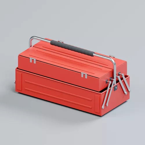Cantilever Toolbox 46cm Three Trays Red and Graphite
