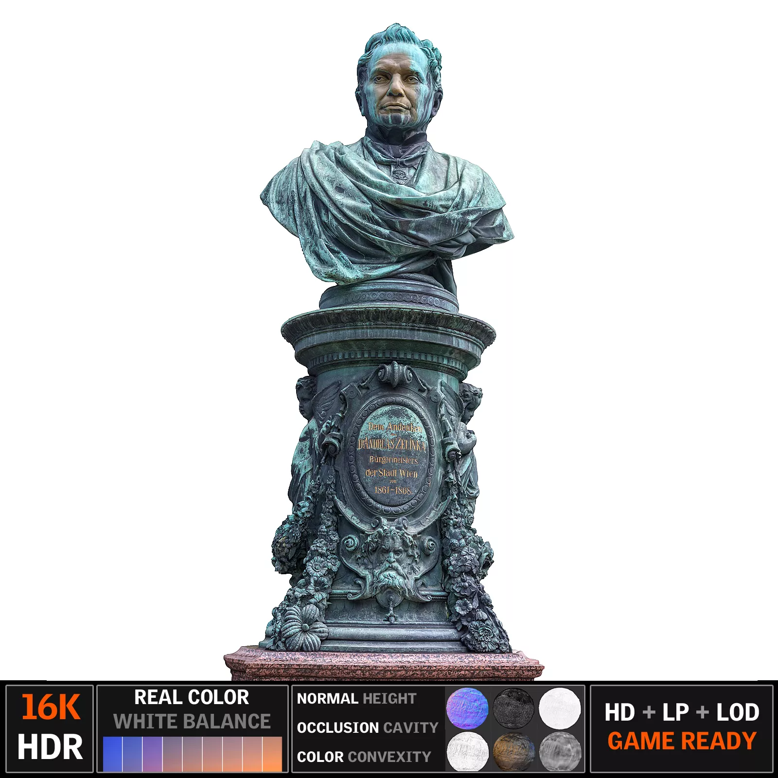 Statue Park Ultra HD Low-poly 3D model