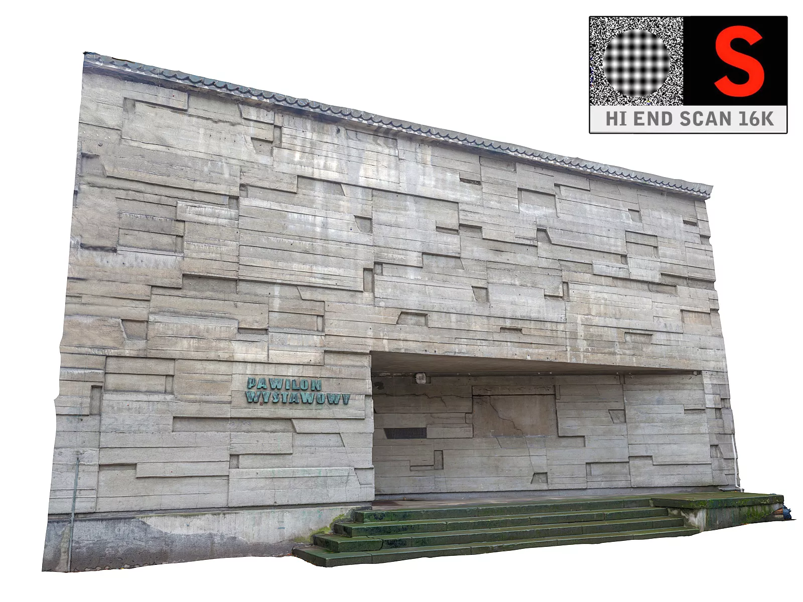 Concrete facade 16K Low-poly 3D model