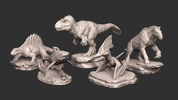Prehistoric Pack Vol 4 STL 3MF - 5 Realistic Creatures Bundle